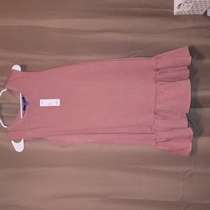 Mauve ruffle bottom tank dress